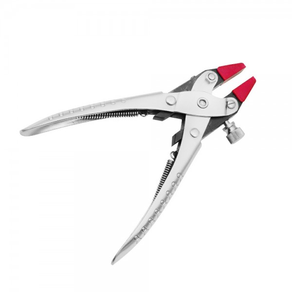 PARALLEL ACTION FLAT NOSE PLIERS ADJUSTABLE RED NYLON JAW